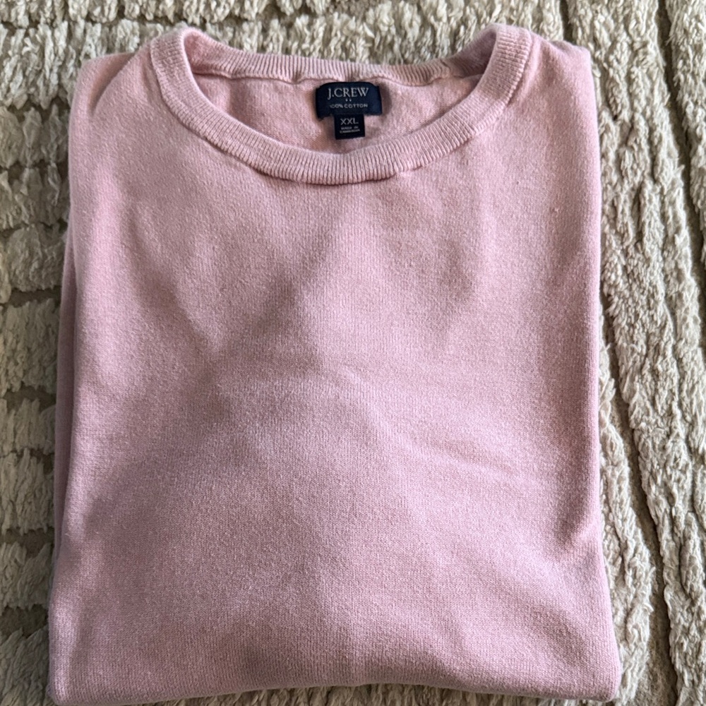 J. Crew Men's Soft Pink Crewneck Sweater